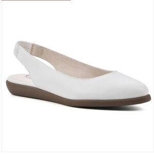 NWOT Cliffs by WHITE MOUNTAIN White MEMORY SLING BACK FLAT